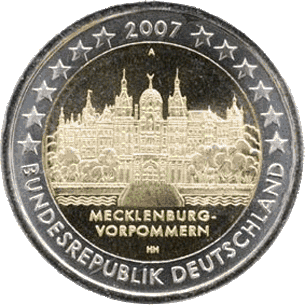 Duitsland 2 euro 2007 Mecklenburg-Vorpommern: Schloss Schwerin UNC